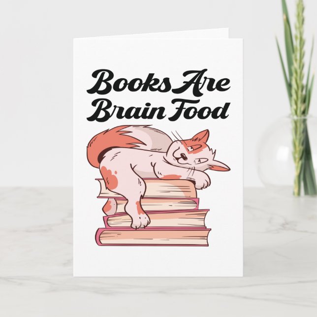 Bücher - Bücher sind Hirnfutter Karte (Vorderseite)