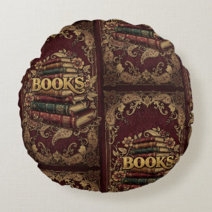 Bücher Bücherliebhaber Schriftsteller Leser Biblio Rundes Kissen