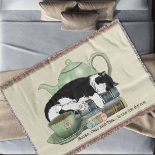 Bücher Cat Tee Niedlich Decke