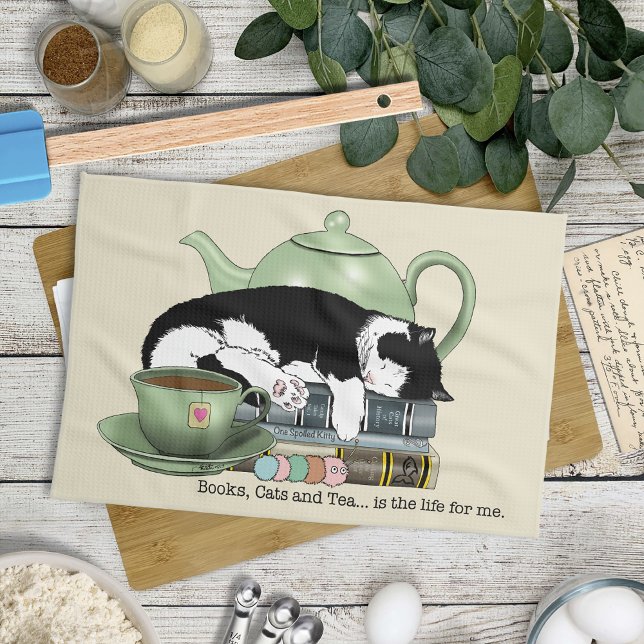 Bücher Cat Tee Niedlich Geschirrtuch (Von Creator hochgeladen)