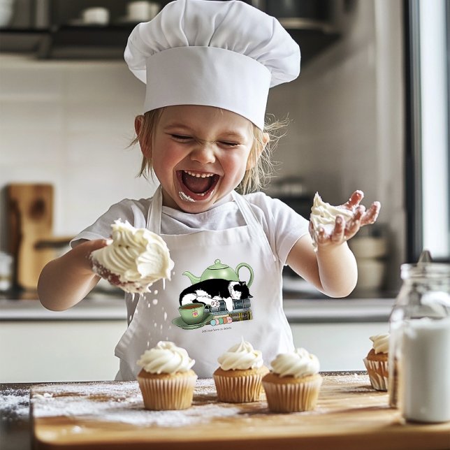 Bücher Cat Tee Niedlich Kinderschürze (Von Creator hochgeladen)