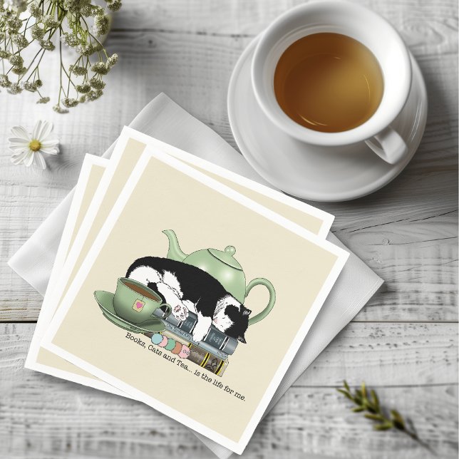 Bücher Cat Tee Niedlich Serviette (Von Creator hochgeladen)