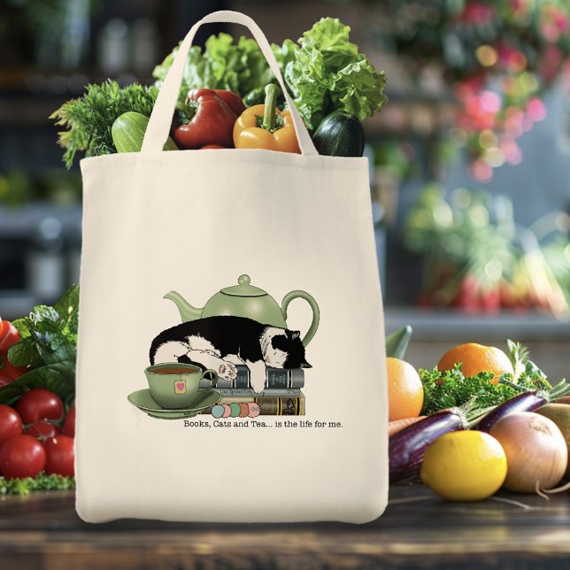 Bücher Cat Tee Niedlich Tragetasche (Von Creator hochgeladen)