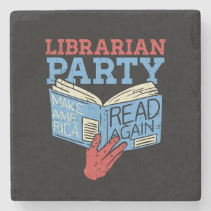 Bücher - Das Bibliothekar-Party-Buchliebhaber-Gesc Steinuntersetzer