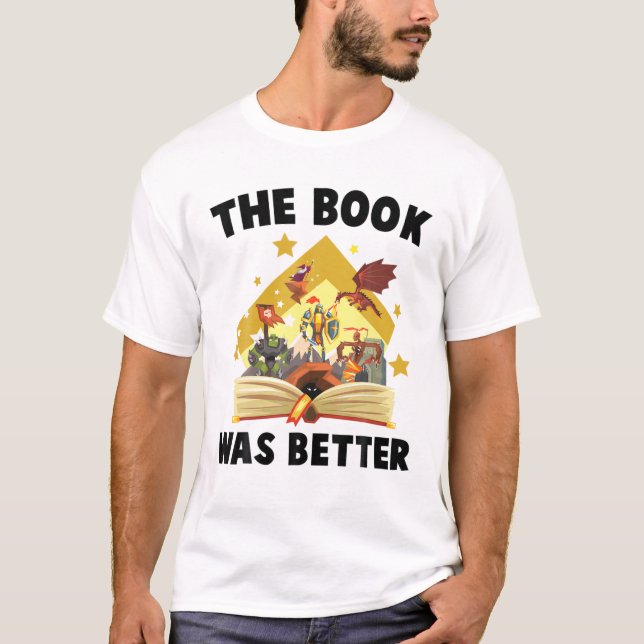 Bücher - Das Buch war besser - Drache - Zauberer - T-Shirt (Vorderseite)