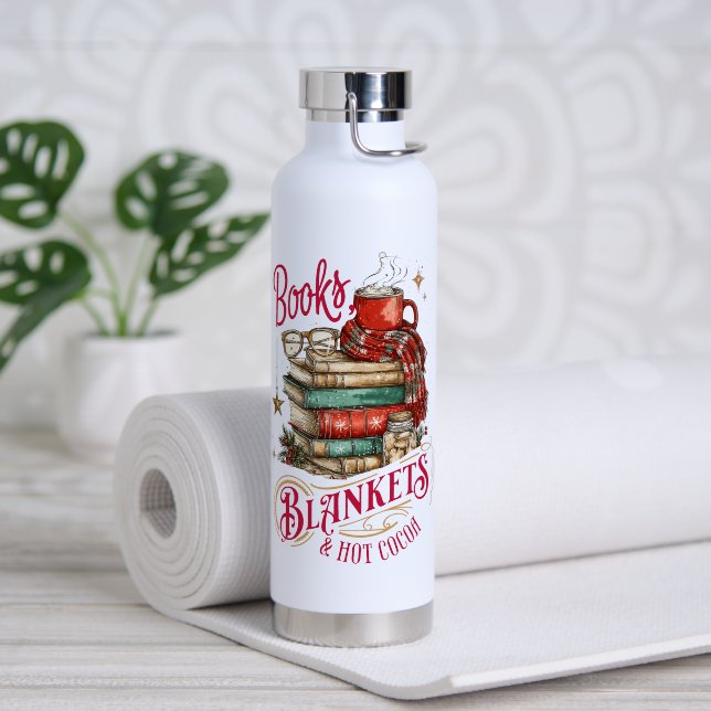 Bücher, Decken und heiße Schokolade  Trinkflasche (Yoga (gedreht))