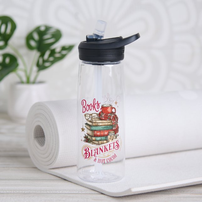 Bücher, Decken und heiße Schokolade  Trinkflasche (Yoga (gedreht))