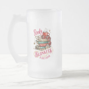 Bücher, Decken und heißer Kakao  Mattglas Bierglas