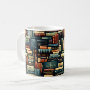Bücher der virtuellen Bibliothek Kaffeetasse