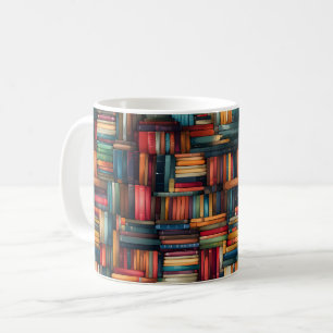 Bücher der virtuellen Bibliothek Kaffeetasse