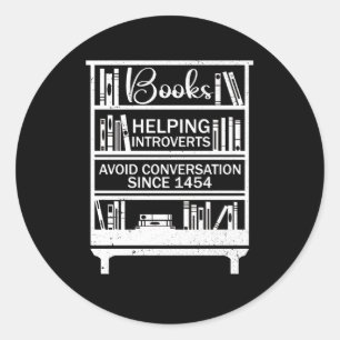 Bücher, die den Introvertierten helfen, das Buch L Runder Aufkleber