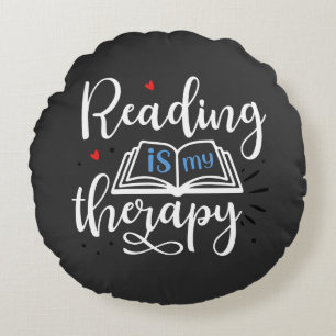 Bücher, die man zusammen liest rundes kissen