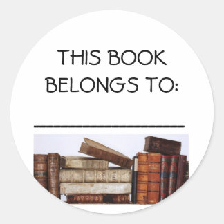 Bücher, DIESES BUCH GEHÖRT ZU:, —.. Runder Aufkleber