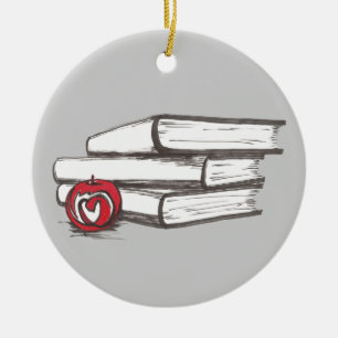 Bücher + Eine kundengerechte Bücherwurm-Verzieru Keramik Ornament