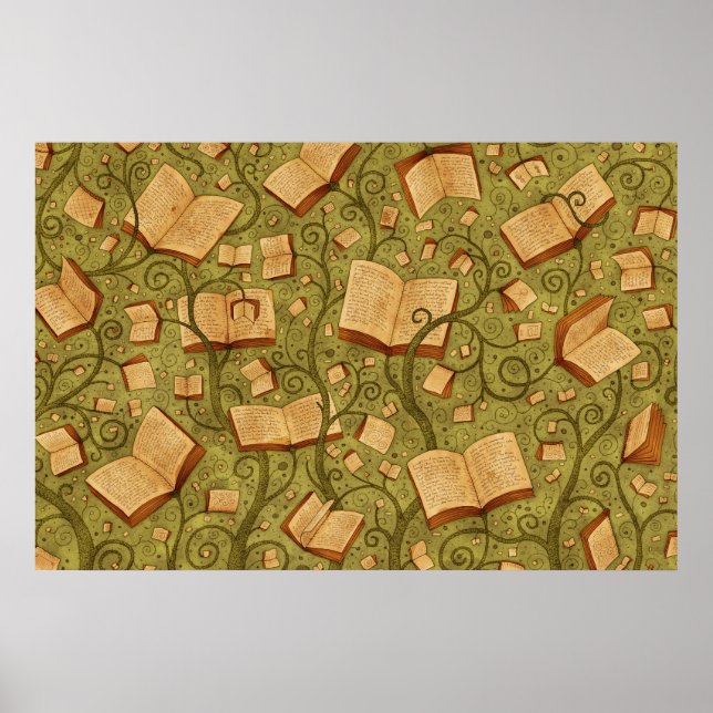 Bücher (Farbe 3) Poster (Vorne)