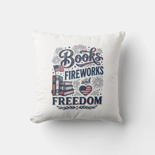 Bücher Feuerwerk und Freiheit Patriotischer Leser- Kissen