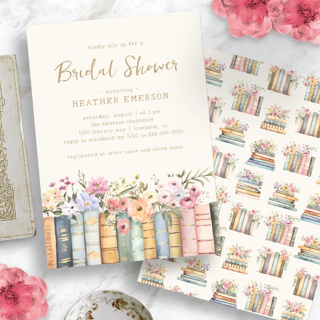 Bücher Floral Bridal Einladung (Books Floral Bridal Invitation
)