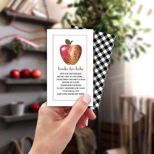 Bücher für Baby Apple Baby Dusche Buchanfrage Begleitkarte