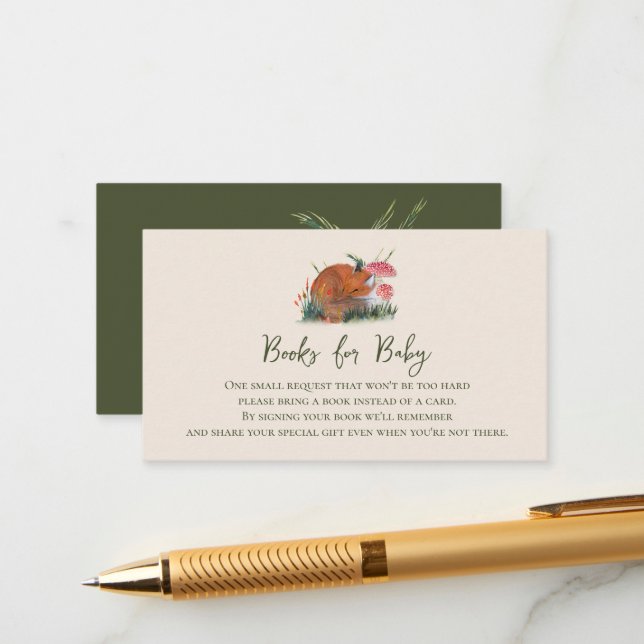 Bücher für Baby Autumn Woodland Fox Begleitkarte (Vorderseite/Rückseite Beispiel)