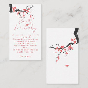 Bücher für Baby - Baby Shower mit rosa Blüten Begleitkarte