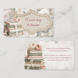 Bücher für Baby Beilagekarte | Florale Babyparty Begleitkarte