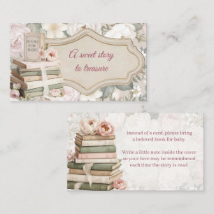 Bücher für Baby Beilagekarte Florale Babyparty Begleitkarte