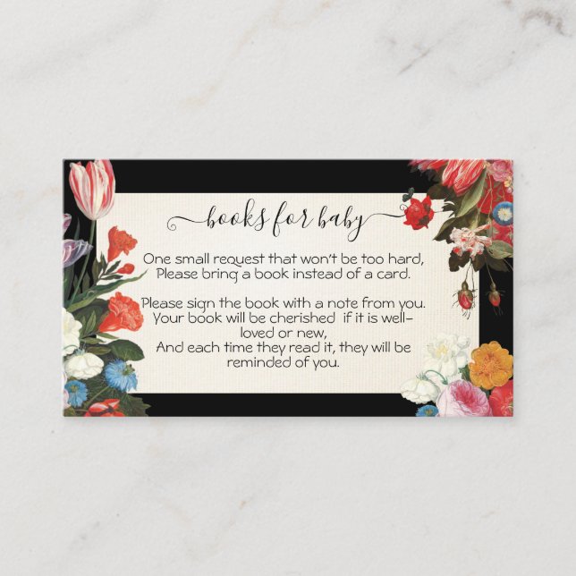 Bücher für Baby blühen Kinderduschkarte Begleitkarte (Vorderseite)