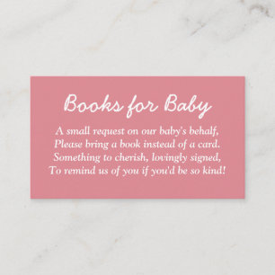 Bücher für Baby Blush Pink-Umschließkarte Begleitkarte