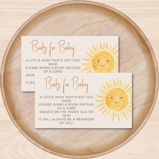 Bücher für Baby Boho Sunshine Babydusche Begleitkarte (Von Creator hochgeladen)