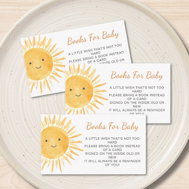 Bücher für Baby Boho Sunshine Sun Babydusche Begleitkarte (Von Creator hochgeladen)
