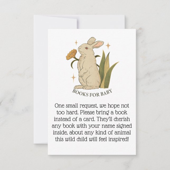 Bücher für Baby Bunny Baby Duschkarte Einladung (Vorderseite)