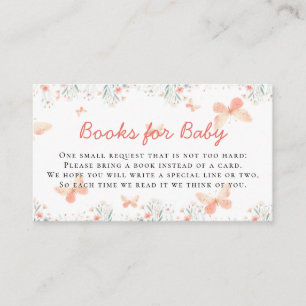 Bücher für Baby Butterfly Wildblumen Girl Shower Begleitkarte