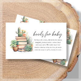 Bücher für Baby | Cactus Book Themed Baby Shower Begleitkarte
