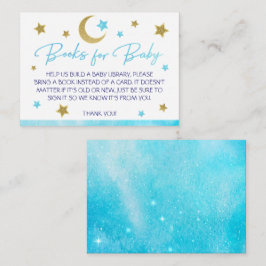 Bücher für Baby Card Blue Moon & Stars Babydusche Begleitkarte