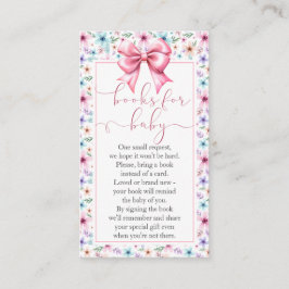 Bücher für Baby Coquette Bow Floral Request Card Begleitkarte