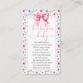 Bücher für Baby Coquette Bow Floral Request Card Begleitkarte