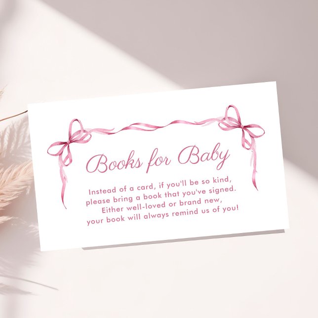 Bücher für Baby Coquette Bows Baby Girl Dusche Begleitkarte (Von Creator hochgeladen)