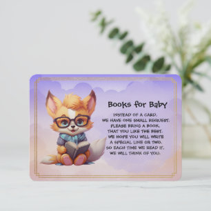 Bücher für Baby Cute Red Fox beim Lesen eines Buch Begleitkarte
