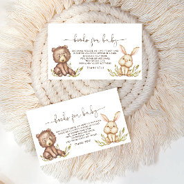 Bücher für Baby-Duschkarte für Landtiere Begleitkarte