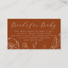 Bücher für Baby Elegant Burnt Orange Botanical Begleitkarte