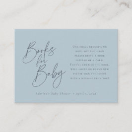 Bücher für Baby | Elegantes Script Dusty Blue Begleitkarte