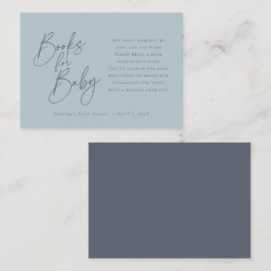 Bücher für Baby   Elegantes Script Dusty Blue Begleitkarte