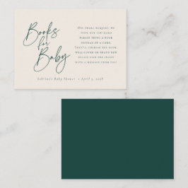 Bücher für Baby | Elegantes Script Emerald Green Begleitkarte