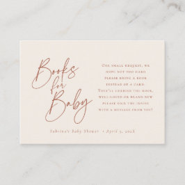 Bücher für Baby | Elegantes Script Terra Cotta Begleitkarte