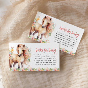 Bücher für Baby Floral Horse Baby Dusche Begleitkarte