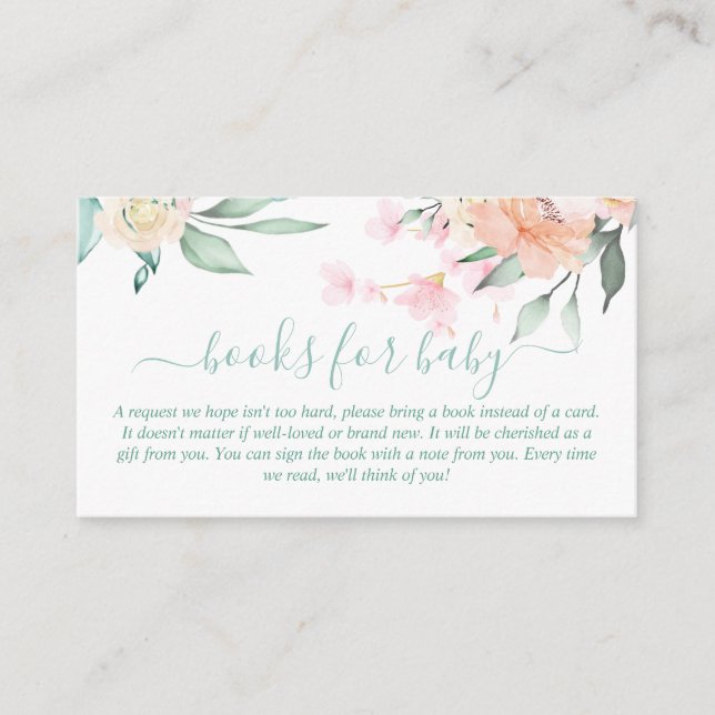 Bücher für Baby Floral Wreath Oh Baby Begleitkarte (Vorderseite)