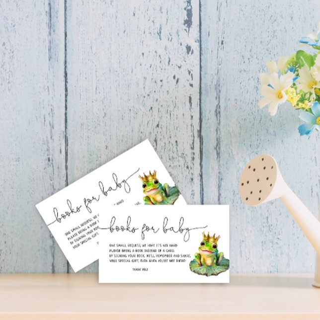 Bücher für Baby Frog Prince Baby Shower Begleitkarte (Von Creator hochgeladen)