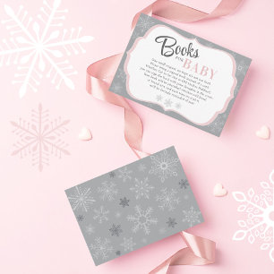 Bücher für Baby Girl Pink & Gray Snowflake Winter Begleitkarte