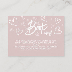 Bücher für Baby Girl Pink Moderne Dusche Begleitkarte