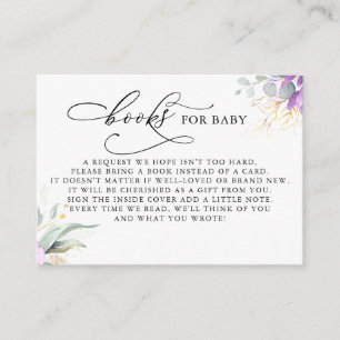 Bücher für Baby Gold Green Request Card Begleitkarte